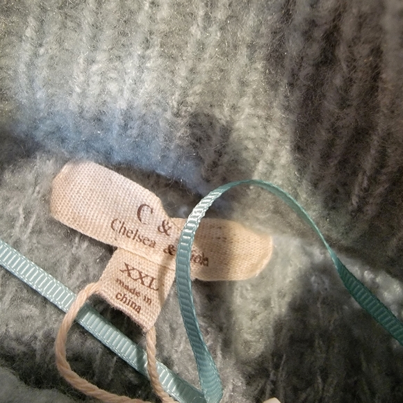 Chelsea & Violet Mock Neck Balloon Sleeve Cable Knit Sweater Size XXL NWT! - Picture 10 of 17